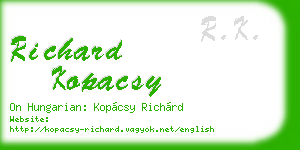 richard kopacsy business card