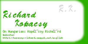 richard kopacsy business card